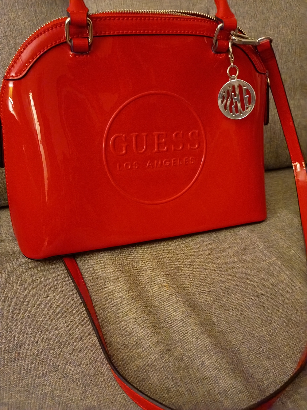 Guess Red Patent Leather Satchel